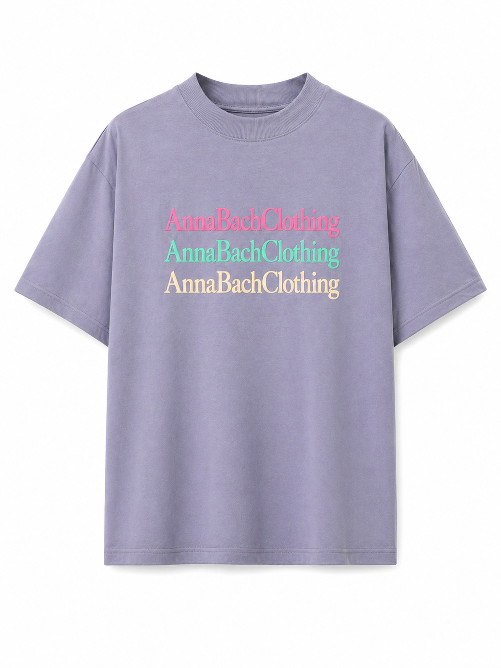 AnnaBachClothing – Boxy Unisex T-Shirt in Größe M / Flieder