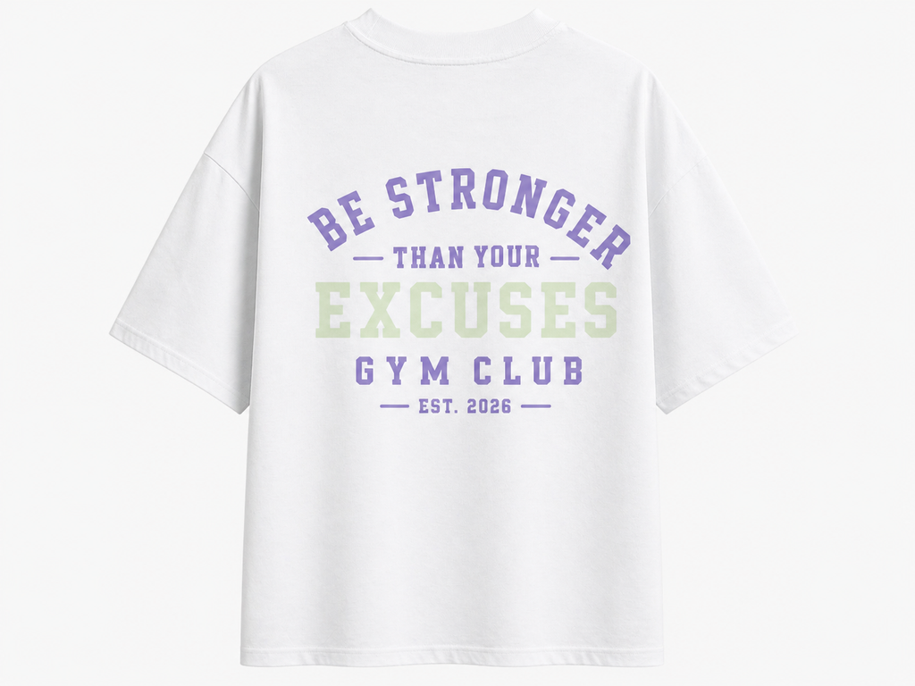 Be stronger than your excuses - Boxy Unisex T-Shirt in Größe S / Weiß