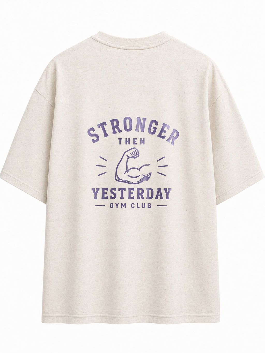 Stronger than yesterday - Boxy Unisex T-Shirt in Größe S / Creme meliert