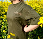 Stronger Together – Boxy Unisex T-Shirt in Größe S / Khaki